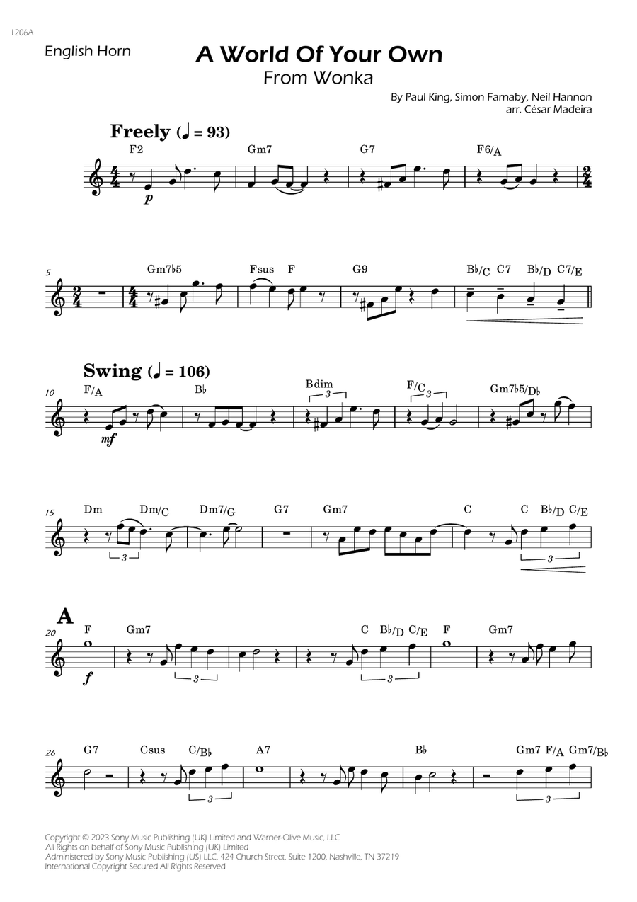 A World Of Your Own A World Of Your Own English Horn scores gallery preview page 1