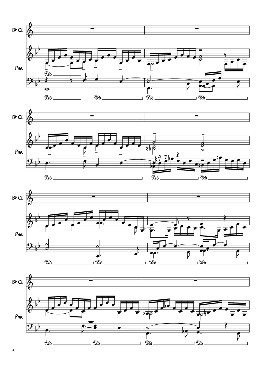 In the bleak midwinter (Darke) for clarinet and piano B-Flat Clarinet scores gallery preview page 4