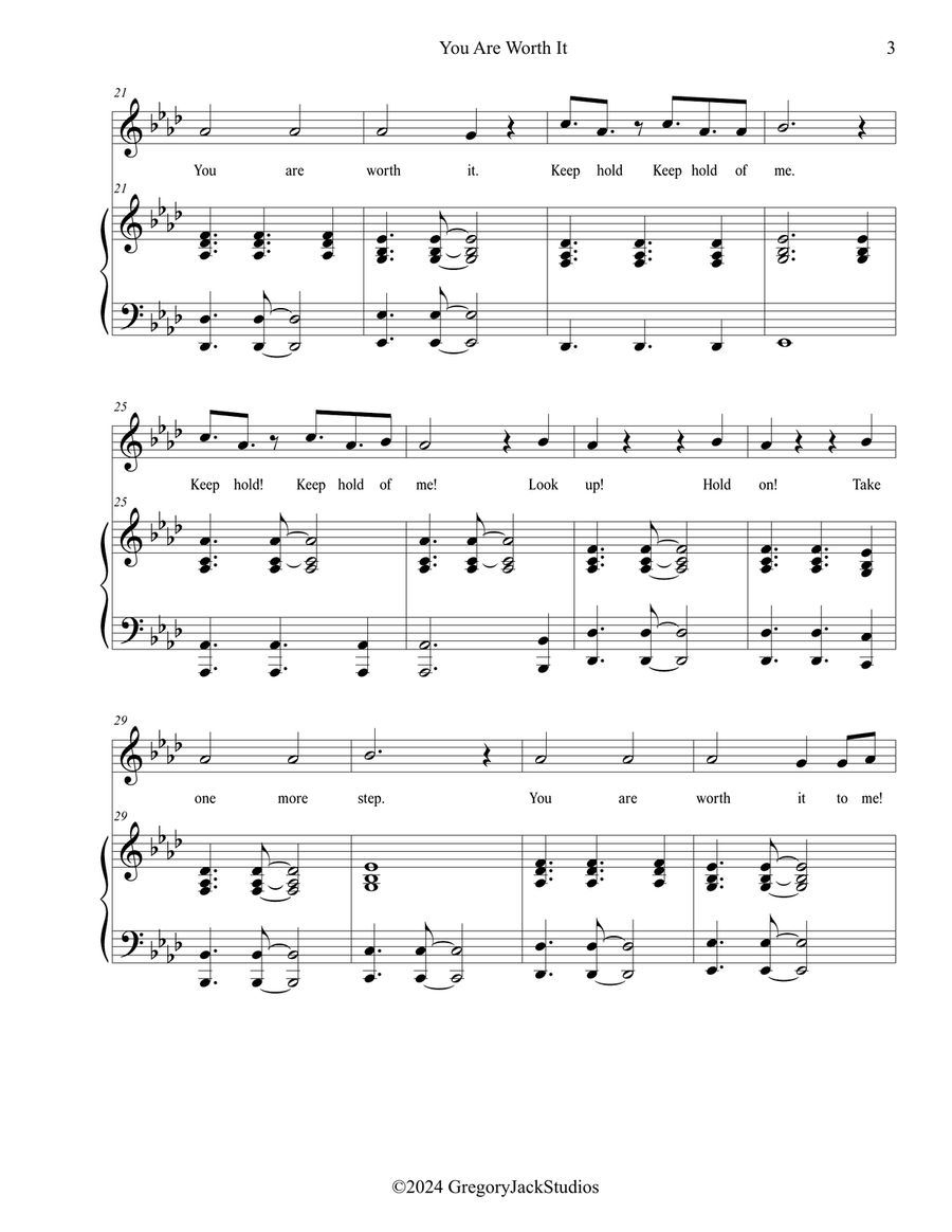 You Are Worth It (Keep Hold of Me) Piano, Vocal scores gallery preview page 3