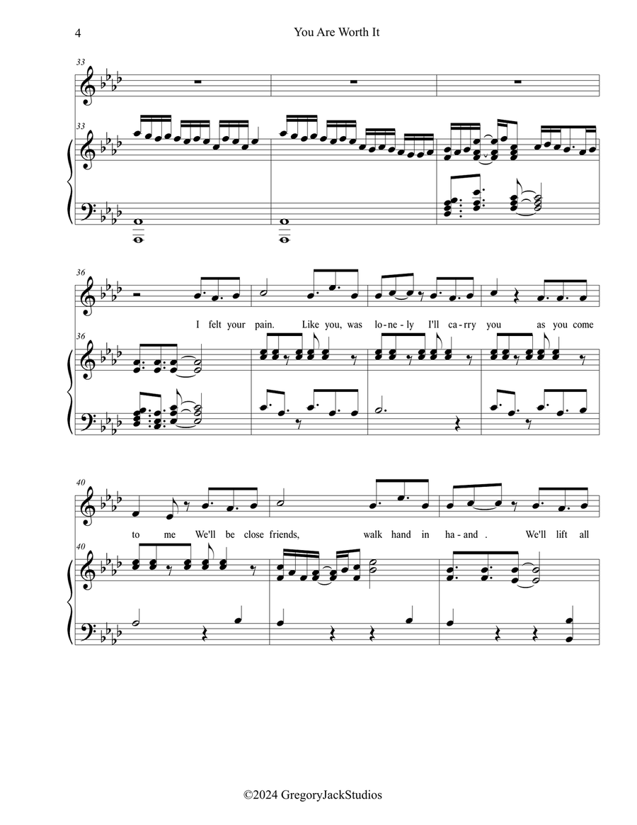 You Are Worth It (Keep Hold of Me) Piano, Vocal scores gallery preview page 4