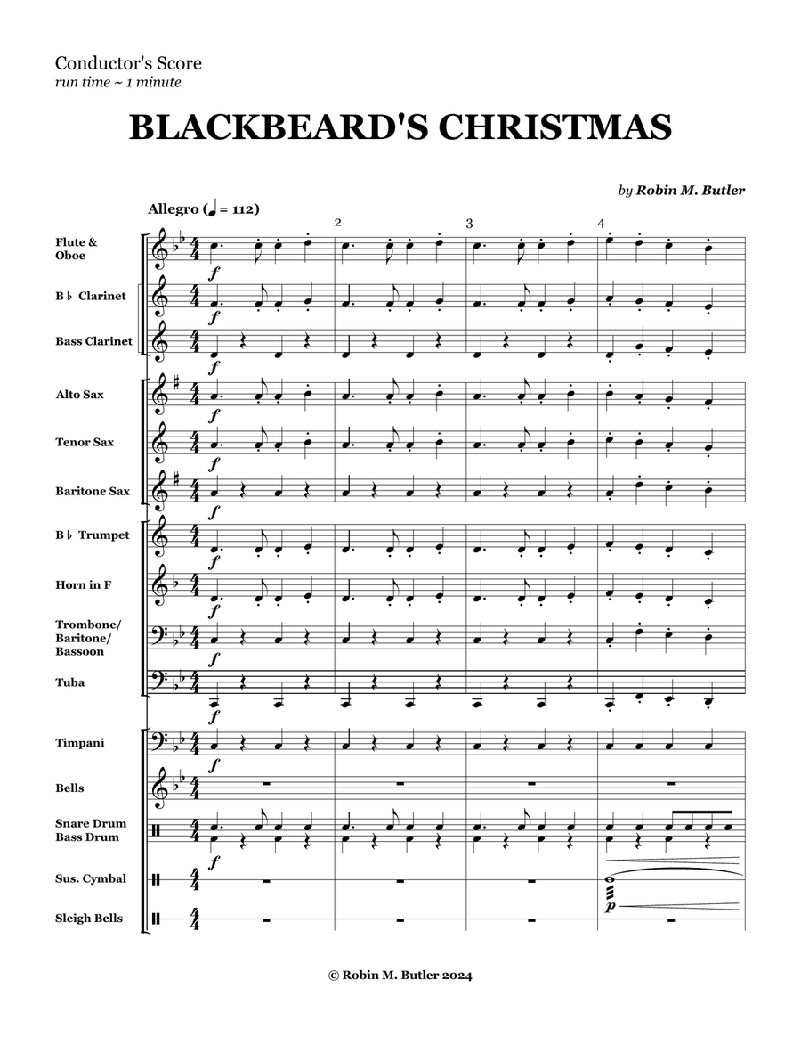 Blackbeard's Christmas - Grade 1/2 Concert Band Concert Band scores gallery preview page 4