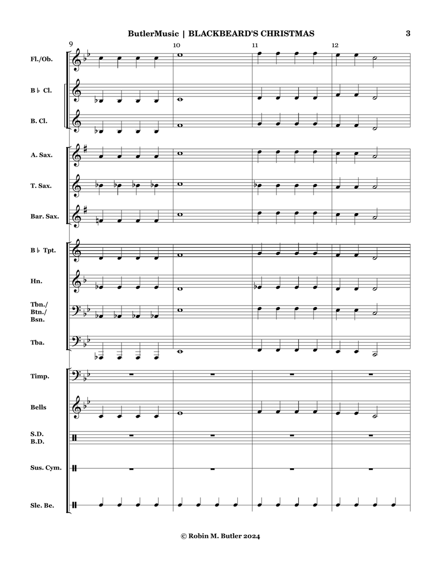 Blackbeard's Christmas - Grade 1/2 Concert Band Concert Band scores gallery preview page 6