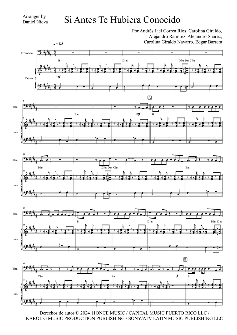 Si Antes Te Hubiera Conocido Piano scores gallery preview page 3