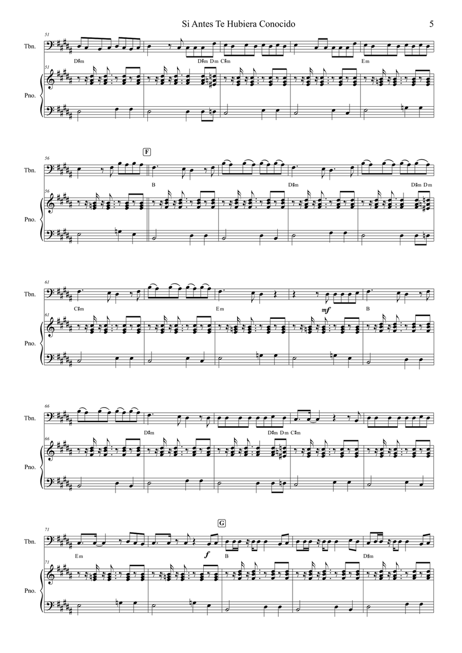 Si Antes Te Hubiera Conocido Piano scores gallery preview page 5