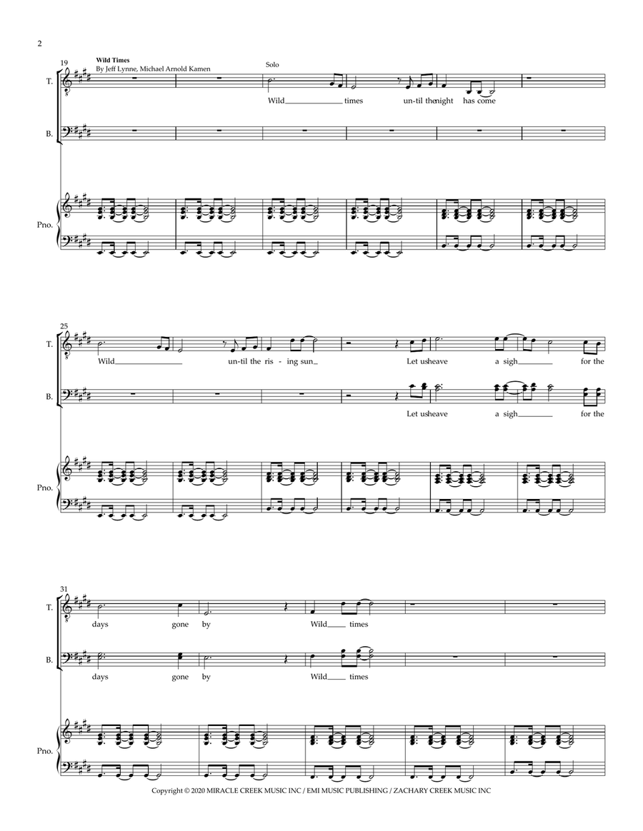 Medley: We Will Rock You with Wild Times SSA scores gallery preview page 2