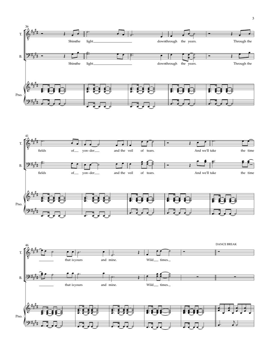 Medley: We Will Rock You with Wild Times SSA scores gallery preview page 3