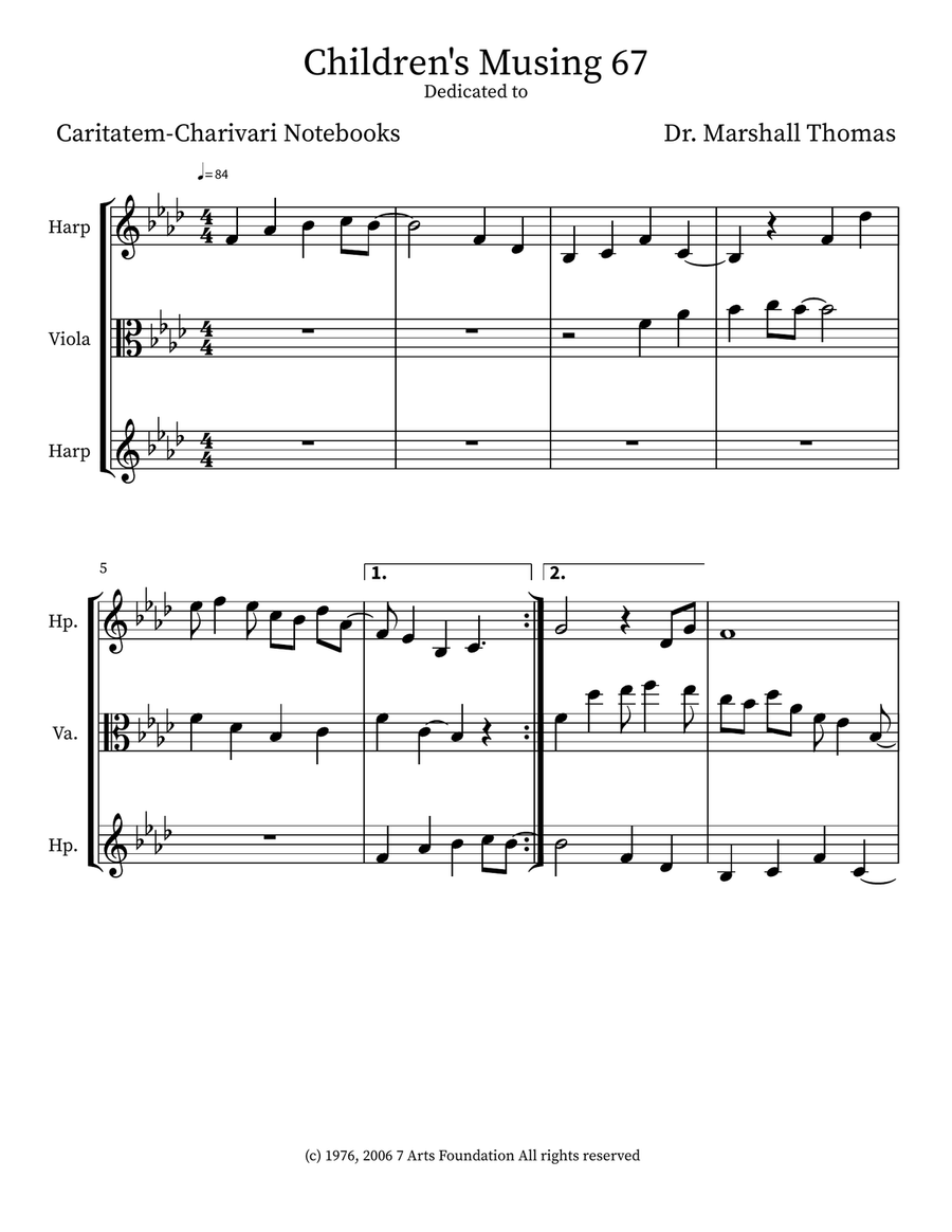 Children's Musing 67 Children's Musing 67 Small Ensemble scores gallery preview page 1
