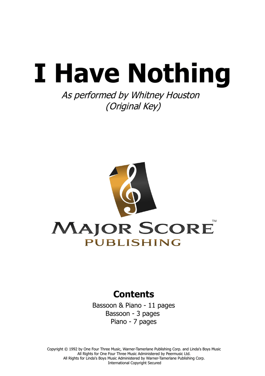 I Have Nothing Bassoon scores gallery preview page 1