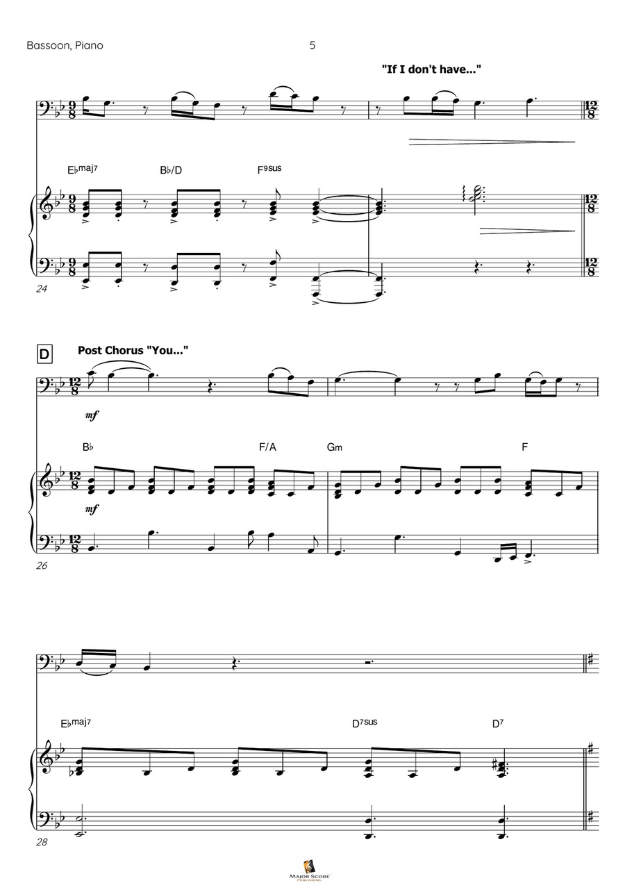 I Have Nothing Bassoon scores gallery preview page 6