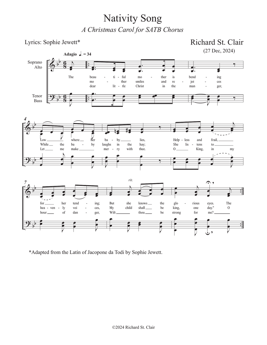 Twelve Days of Christmas Carols - for SATB Chorus a Cappella 4-Part scores gallery preview page 5