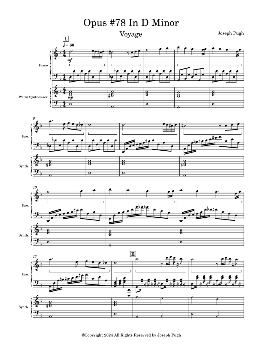 Opus #78 In D Minor (Voyage) Chamber Music scores gallery preview page 1