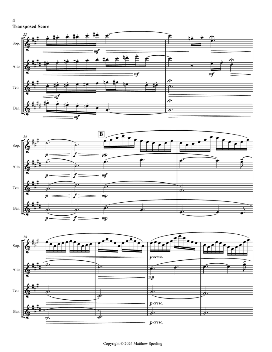 Chaos in the Face of Confusion Saxophone Quartet scores gallery preview page 4