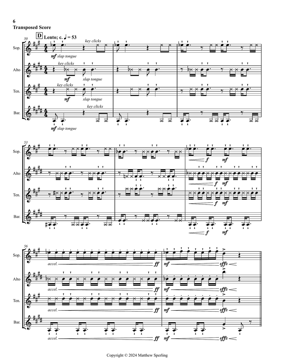 Chaos in the Face of Confusion Saxophone Quartet scores gallery preview page 6