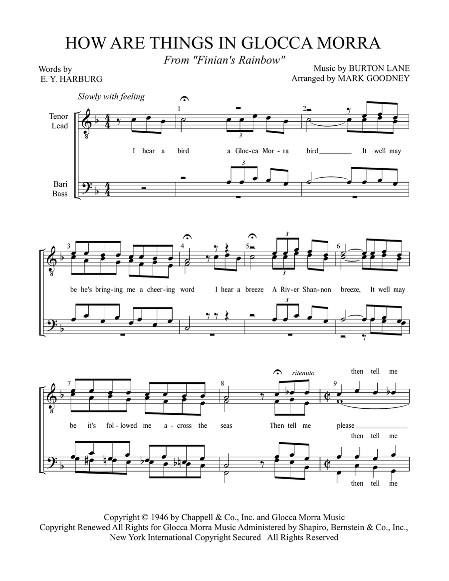 How Are Things In Glocca Morra TTBB scores gallery preview page 2