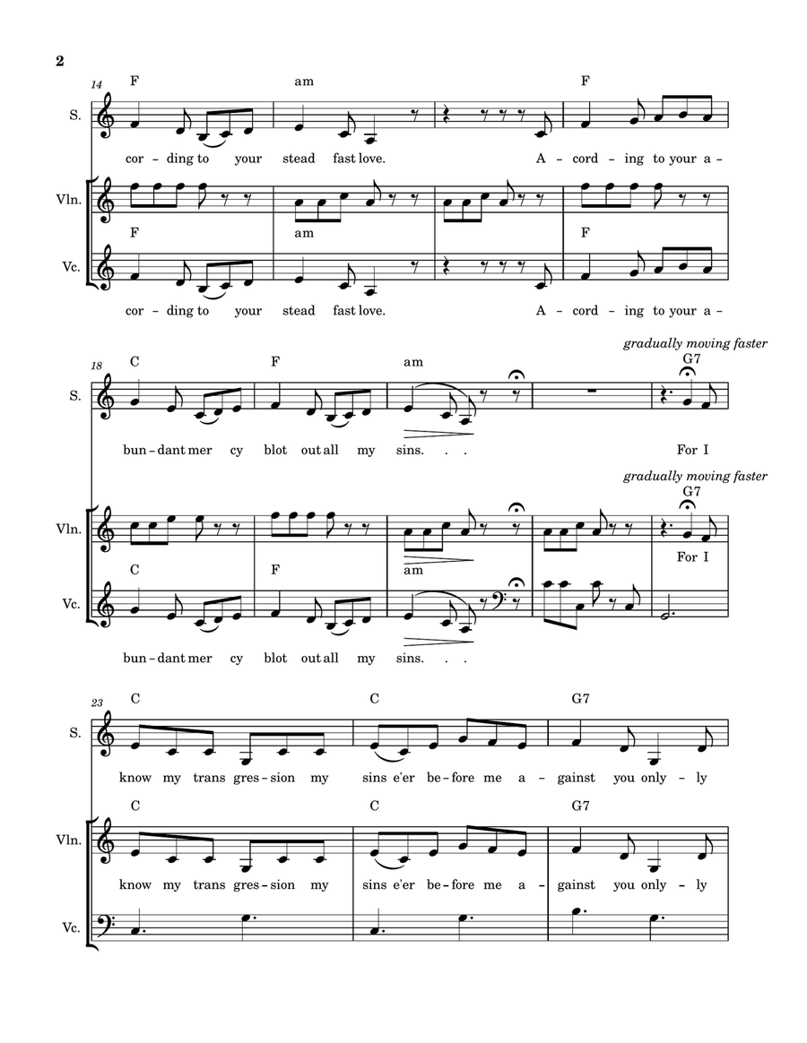 Sacrifice and Refuge Cantata for singers and 2 obbligato instruments SA scores gallery preview page 2