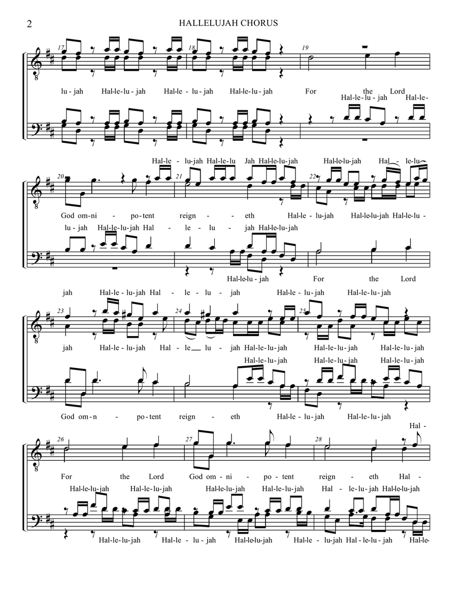 Hallelujah Chorus in D Hallelujah Chorus in D TTBB scores gallery preview page 3