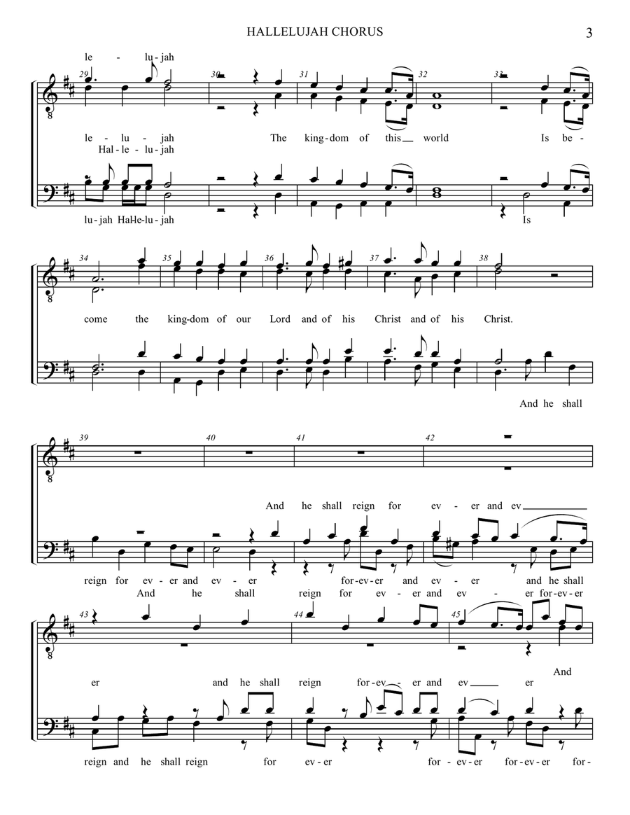 Hallelujah Chorus in D Hallelujah Chorus in D TTBB scores gallery preview page 4