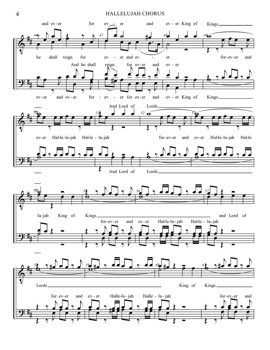 Hallelujah Chorus in D Hallelujah Chorus in D TTBB scores gallery preview page 5