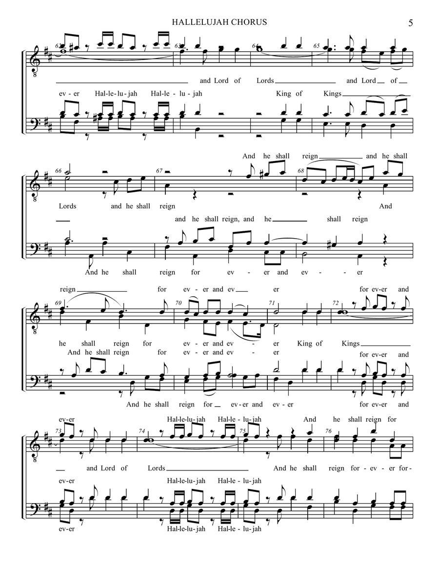 Hallelujah Chorus in D Hallelujah Chorus in D TTBB scores gallery preview page 6