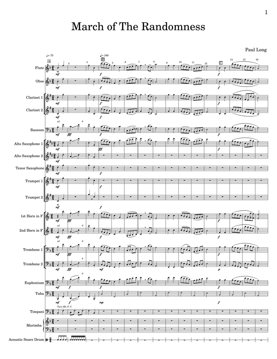 March of The Randomness March of The Randomness Concert Band scores gallery preview page 1