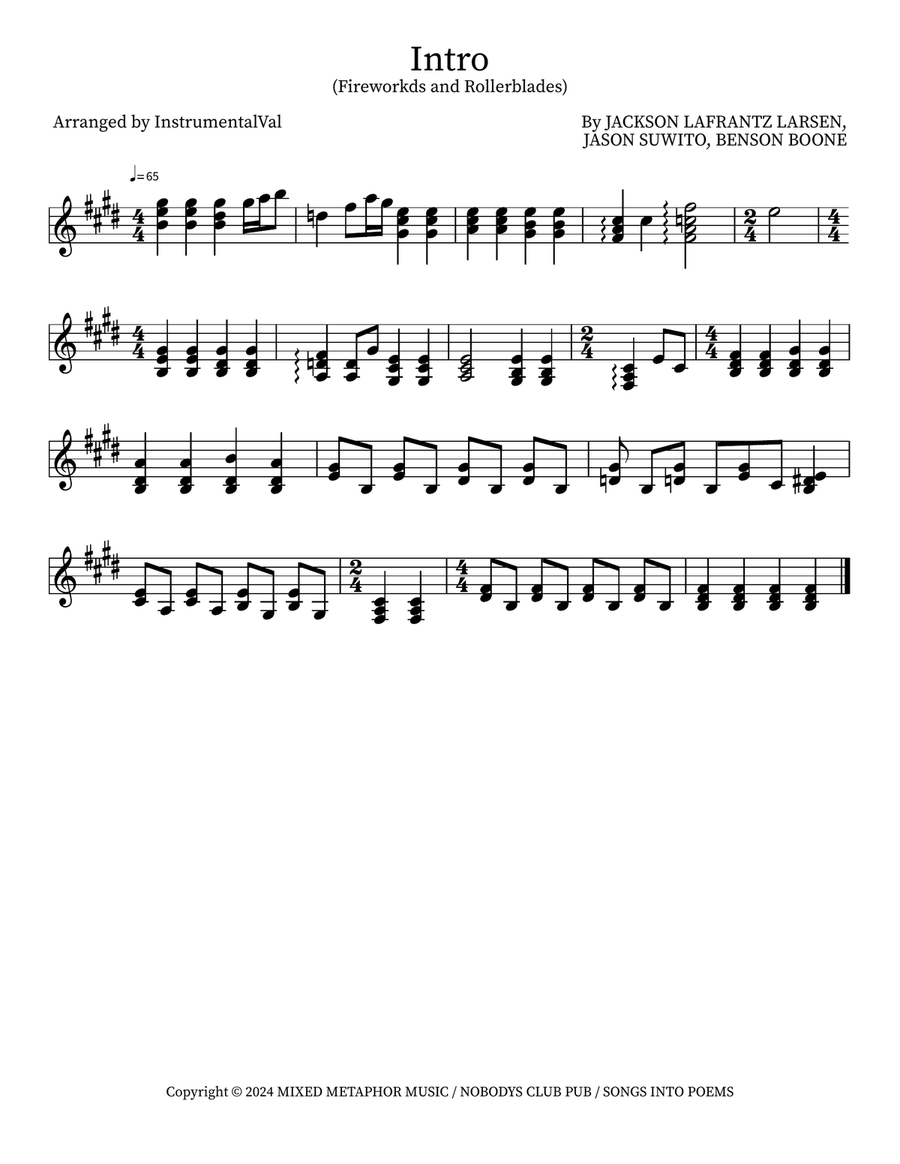 Intro Intro Part scores gallery preview page 2