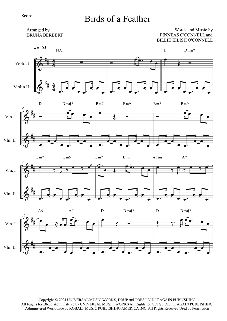 Birds Of A Feather Birds Of A Feather String Duet scores gallery preview page 1