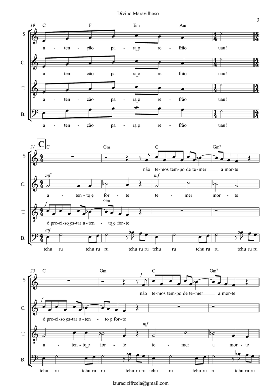 Divino Maravilhoso Divino Maravilhoso 4-Part scores gallery preview page 3