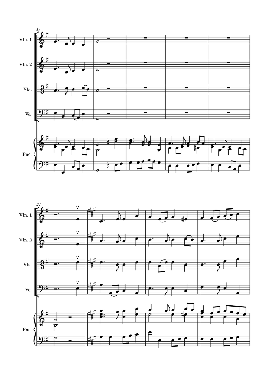 Auld Lang Syne - String Quartet with optional Piano accompaniment String Quartet scores gallery preview page 4