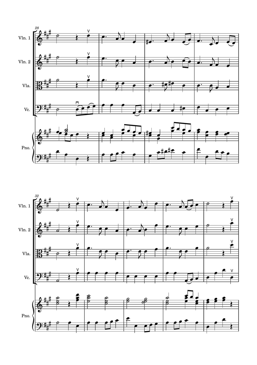 Auld Lang Syne - String Quartet with optional Piano accompaniment String Quartet scores gallery preview page 5