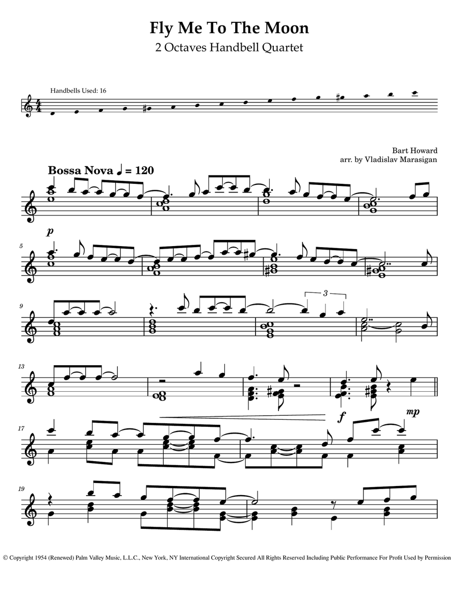Fly Me To The Moon (In Other Words) Handbell Choir scores gallery preview page 1