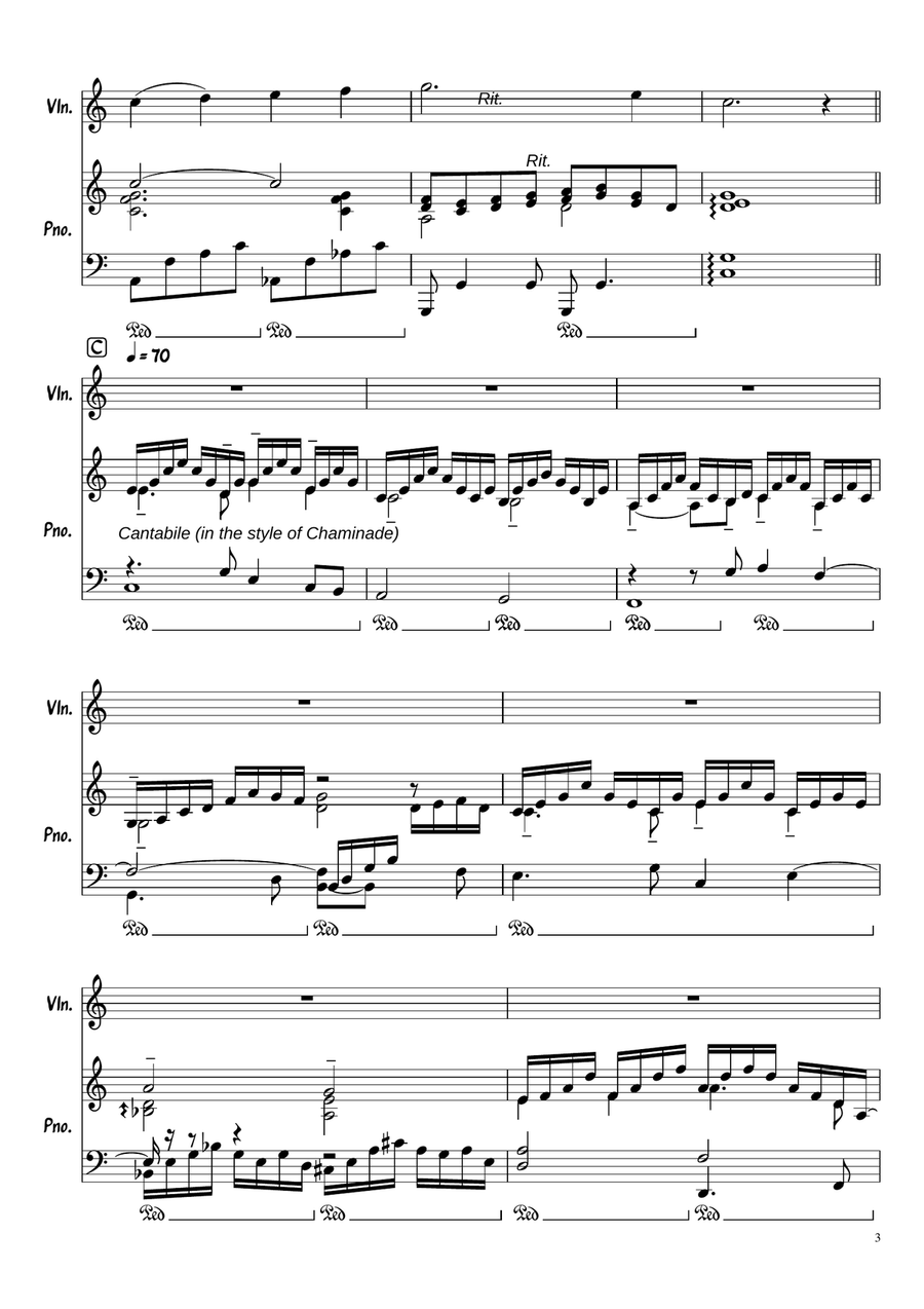 In the bleak midwinter (Darke) for violin and piano Violin Solo scores gallery preview page 3