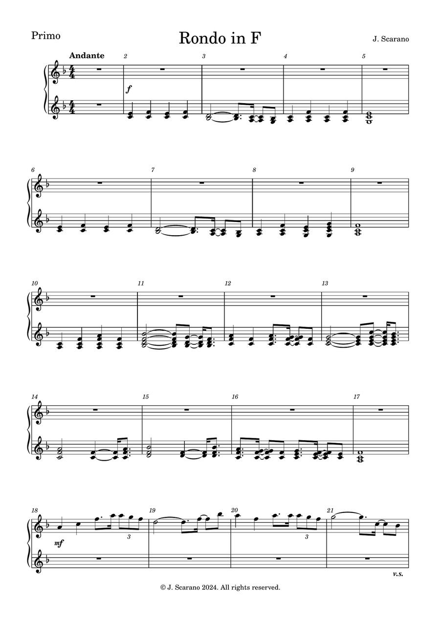 Rondo in F 1 Piano, 4-Hands - Digital Sheet Music page 3