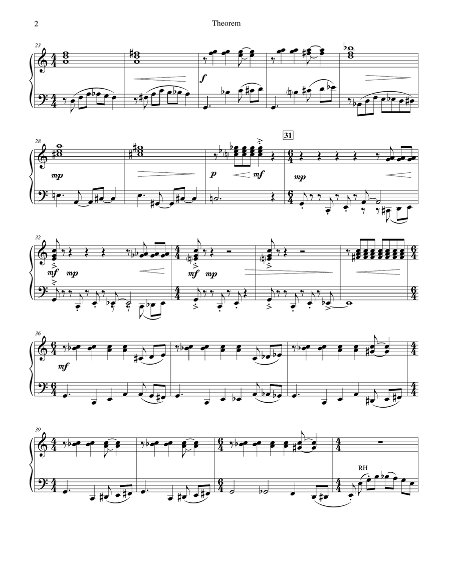 Theorem Theorem Piano Solo scores gallery preview page 3
