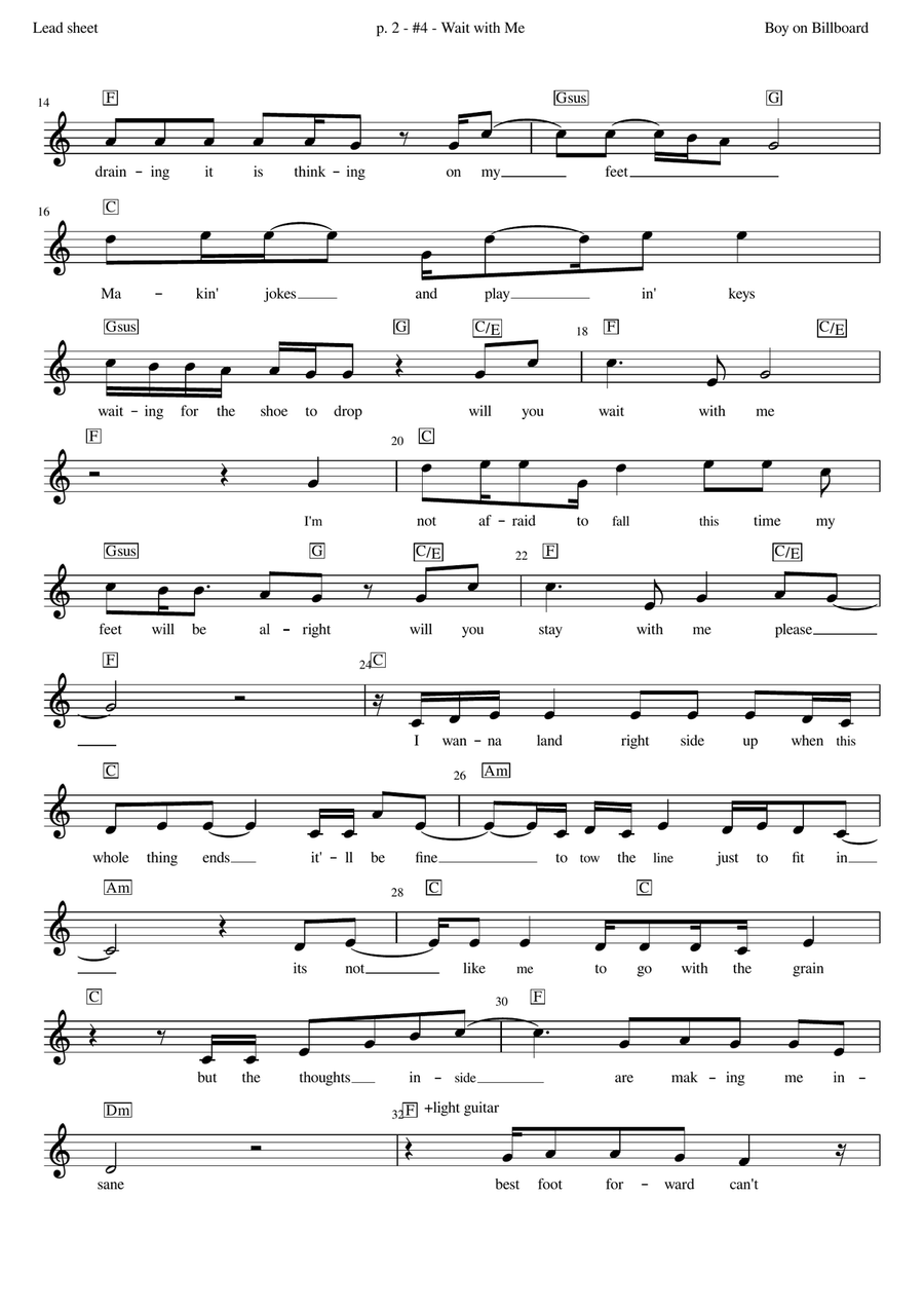 Wait with Me Piano, Vocal scores gallery preview page 2