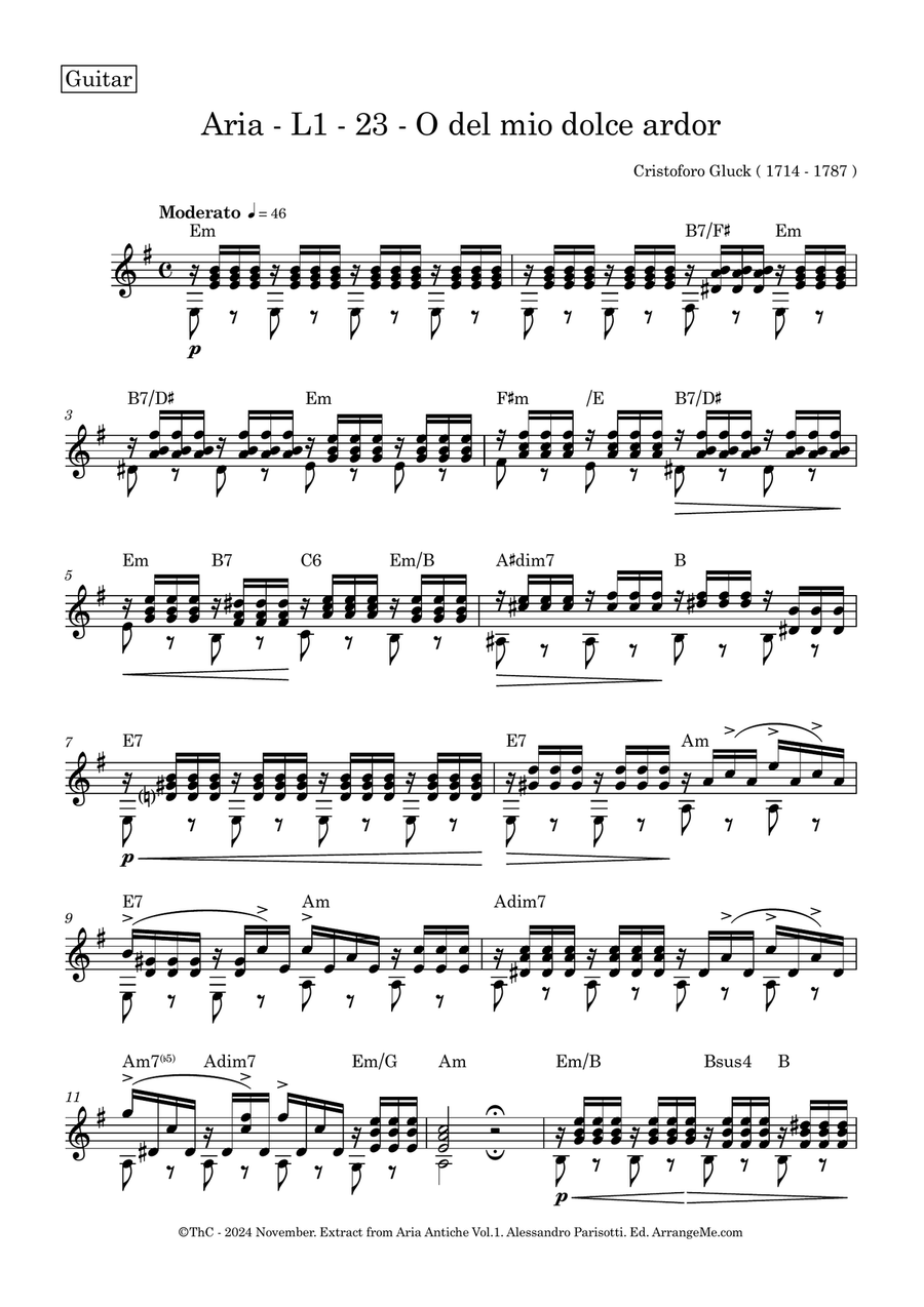 O del mio dolce dolor ( Extract from Aria Antiche Vol.1 ) Acoustic Guitar scores gallery preview page 6