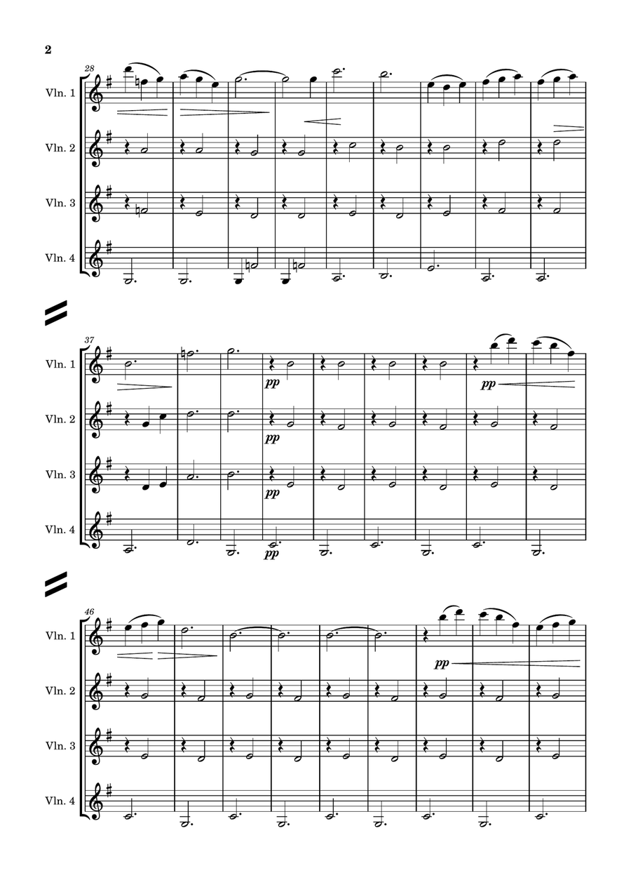 Gymnopédie No. 1 String Quartet scores gallery preview page 2