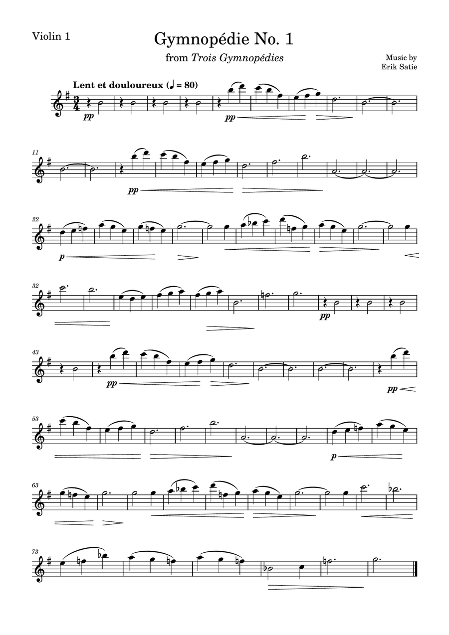 Gymnopédie No. 1 String Quartet scores gallery preview page 4