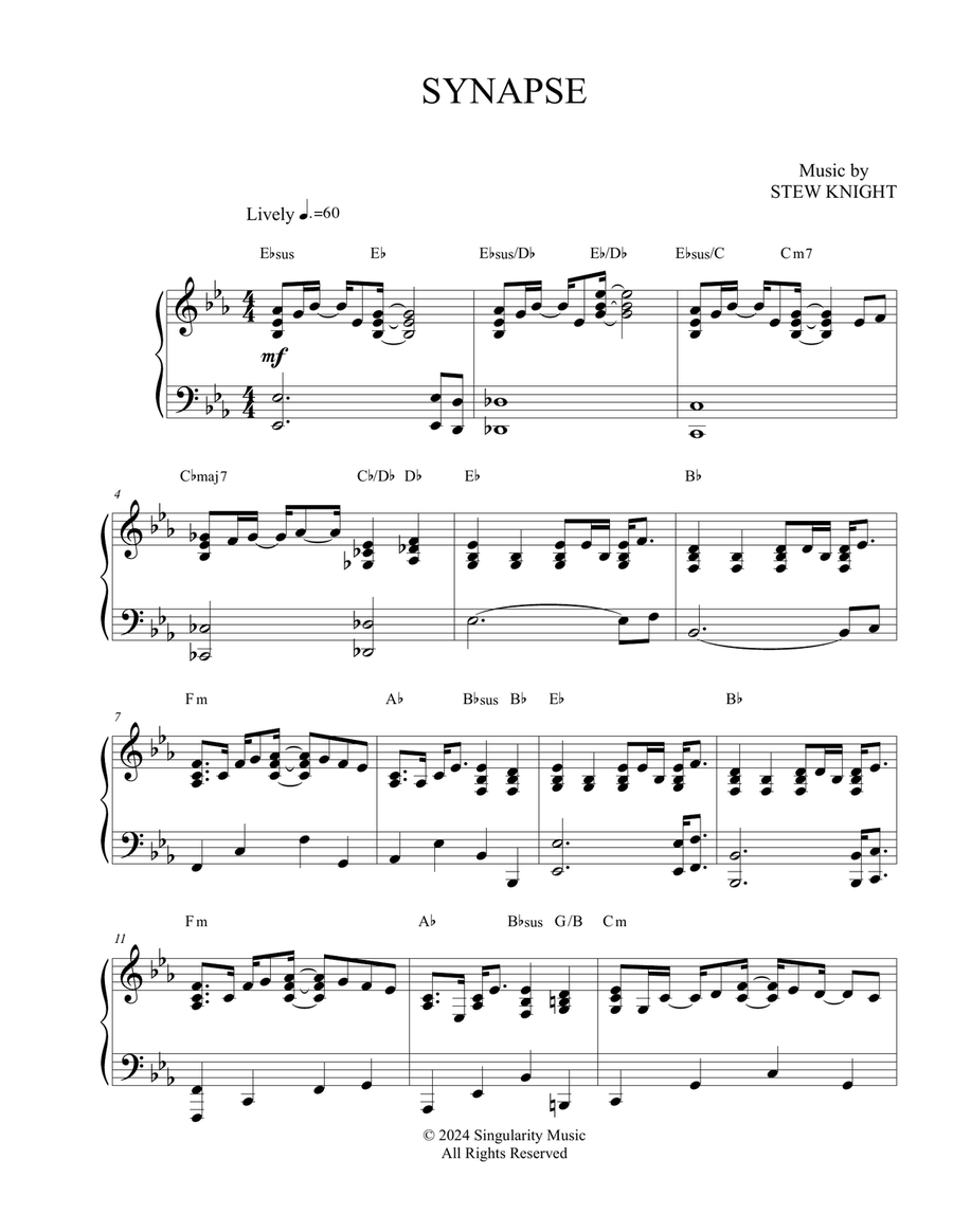 Synapse Synapse Piano Solo scores gallery preview page 1