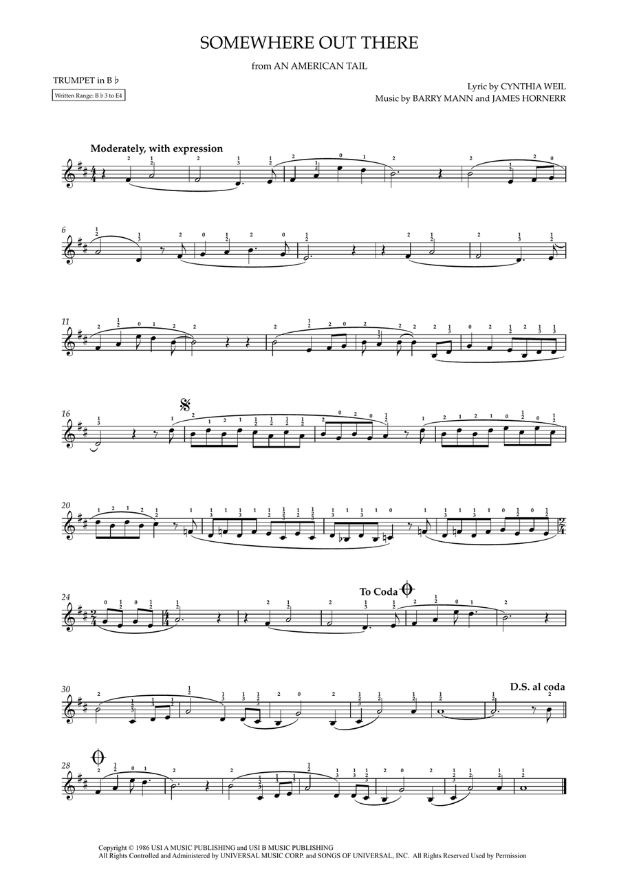 Somewhere Out There Somewhere Out There C Trumpet scores gallery preview page 2