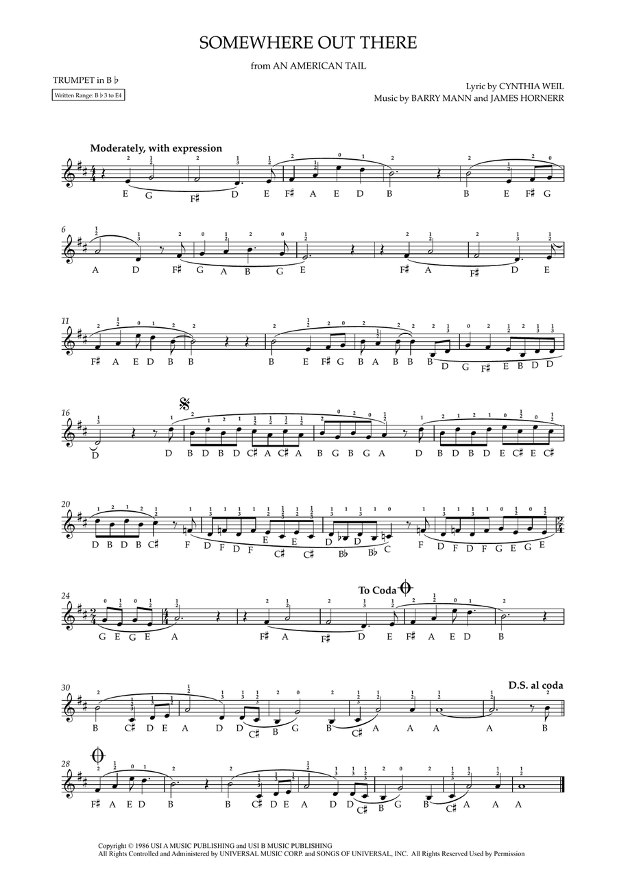 Somewhere Out There Somewhere Out There C Trumpet scores gallery preview page 3