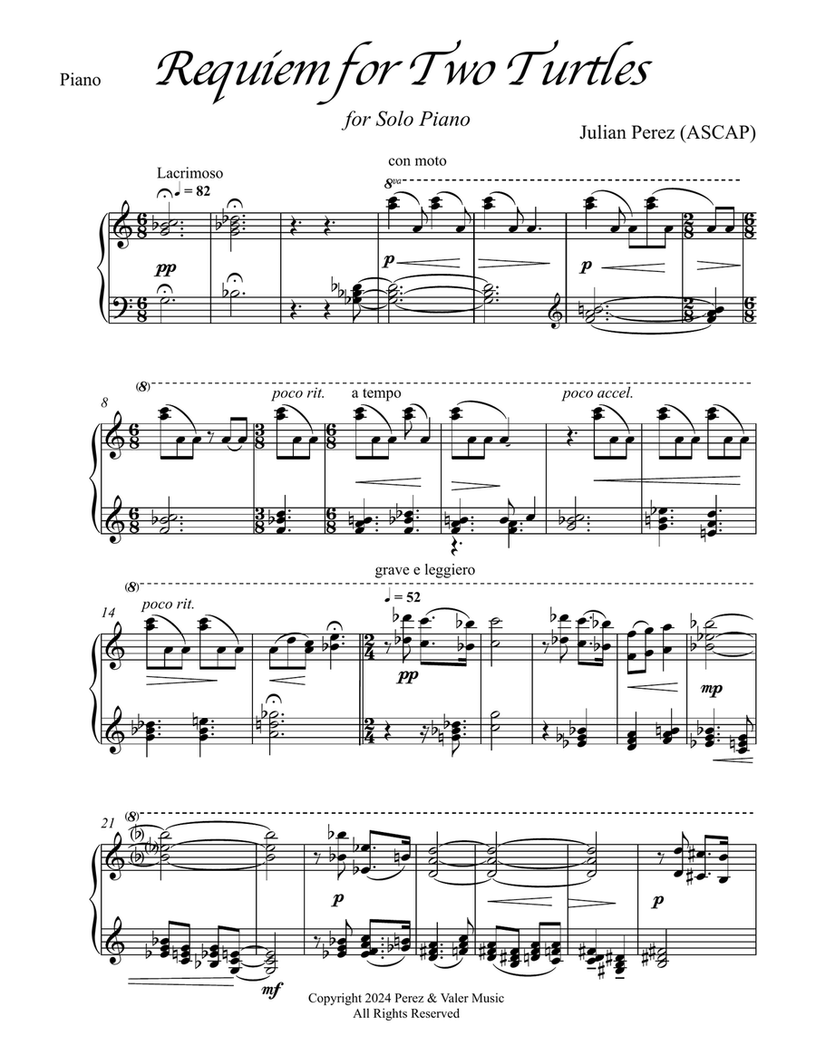 Requiem for Two Turtles Requiem for Two Turtles Piano scores gallery preview page 1