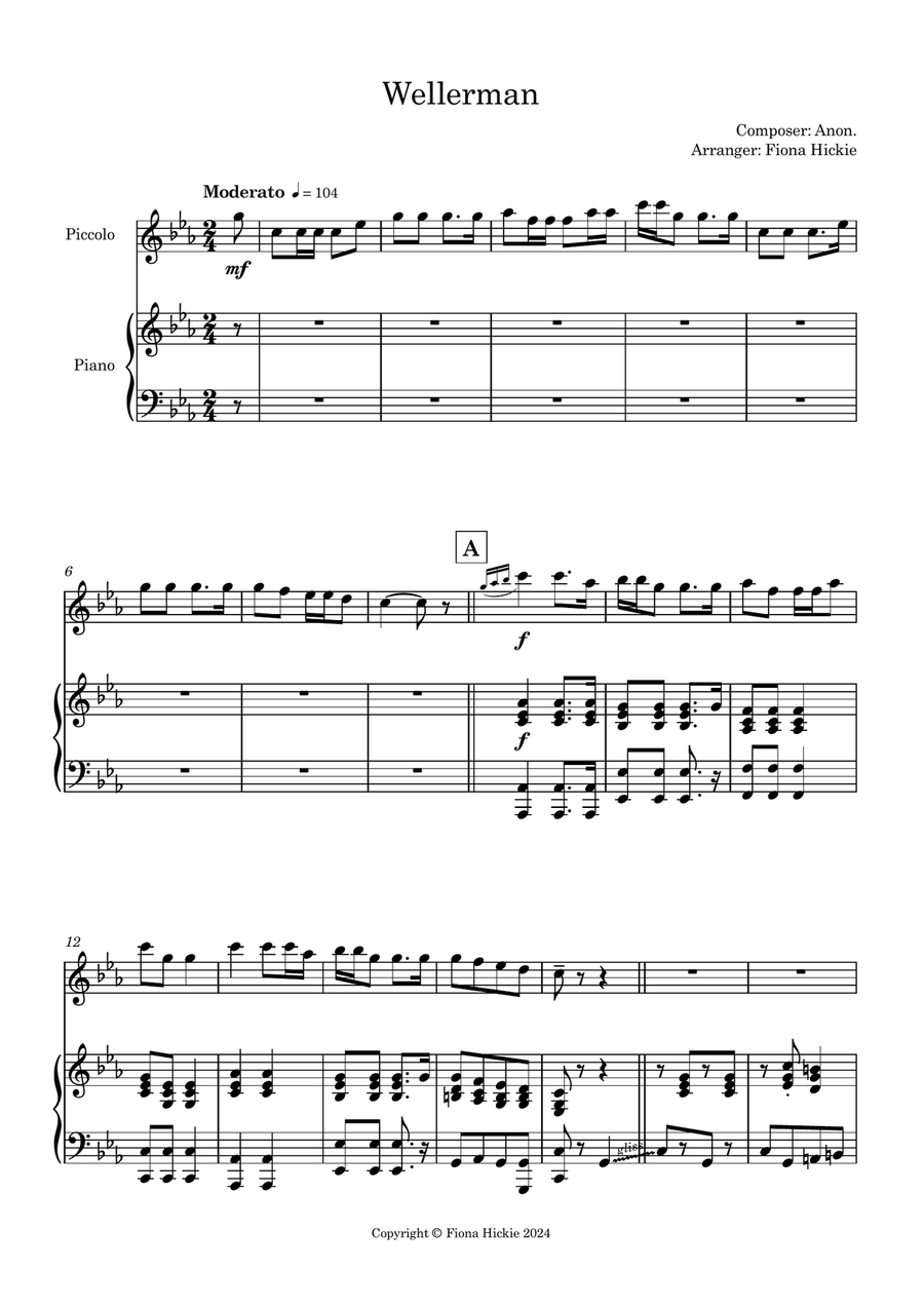 Wellerman Wellerman Piccolo scores gallery preview page 2