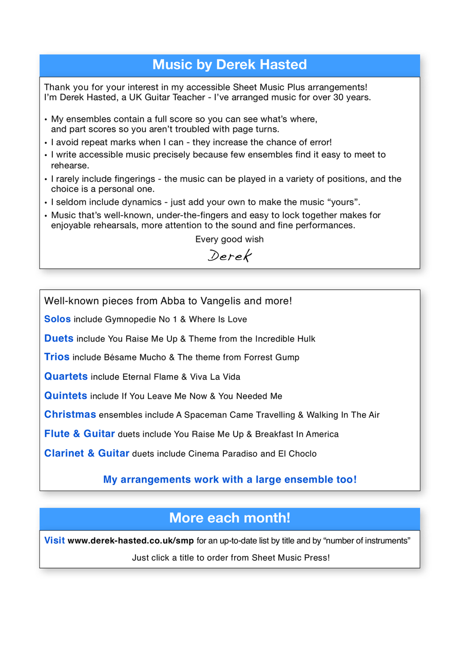 Suo Gân - Welsh Lullaby for guitar duet Acoustic Guitar scores gallery preview page 2