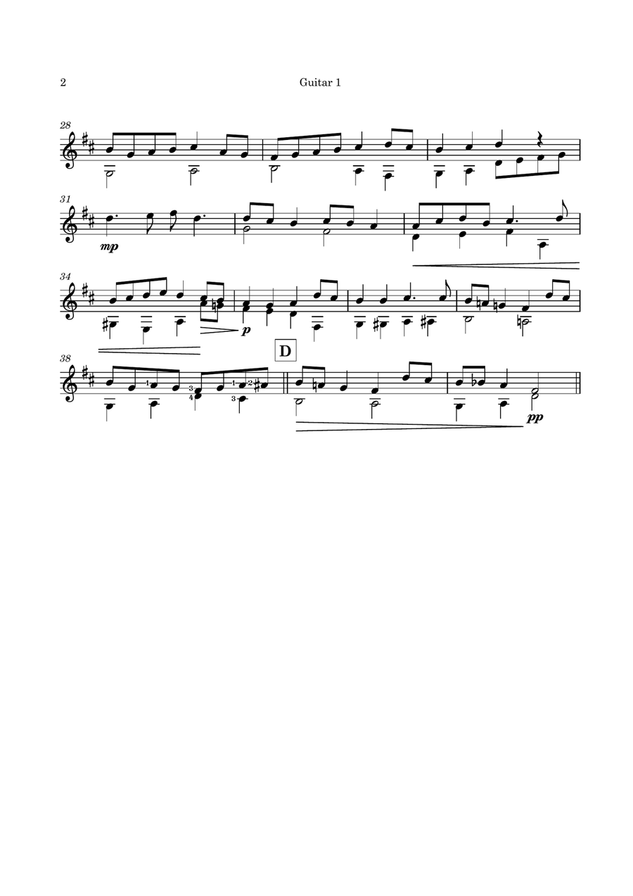 Suo Gân - Welsh Lullaby for guitar duet Acoustic Guitar scores gallery preview page 5