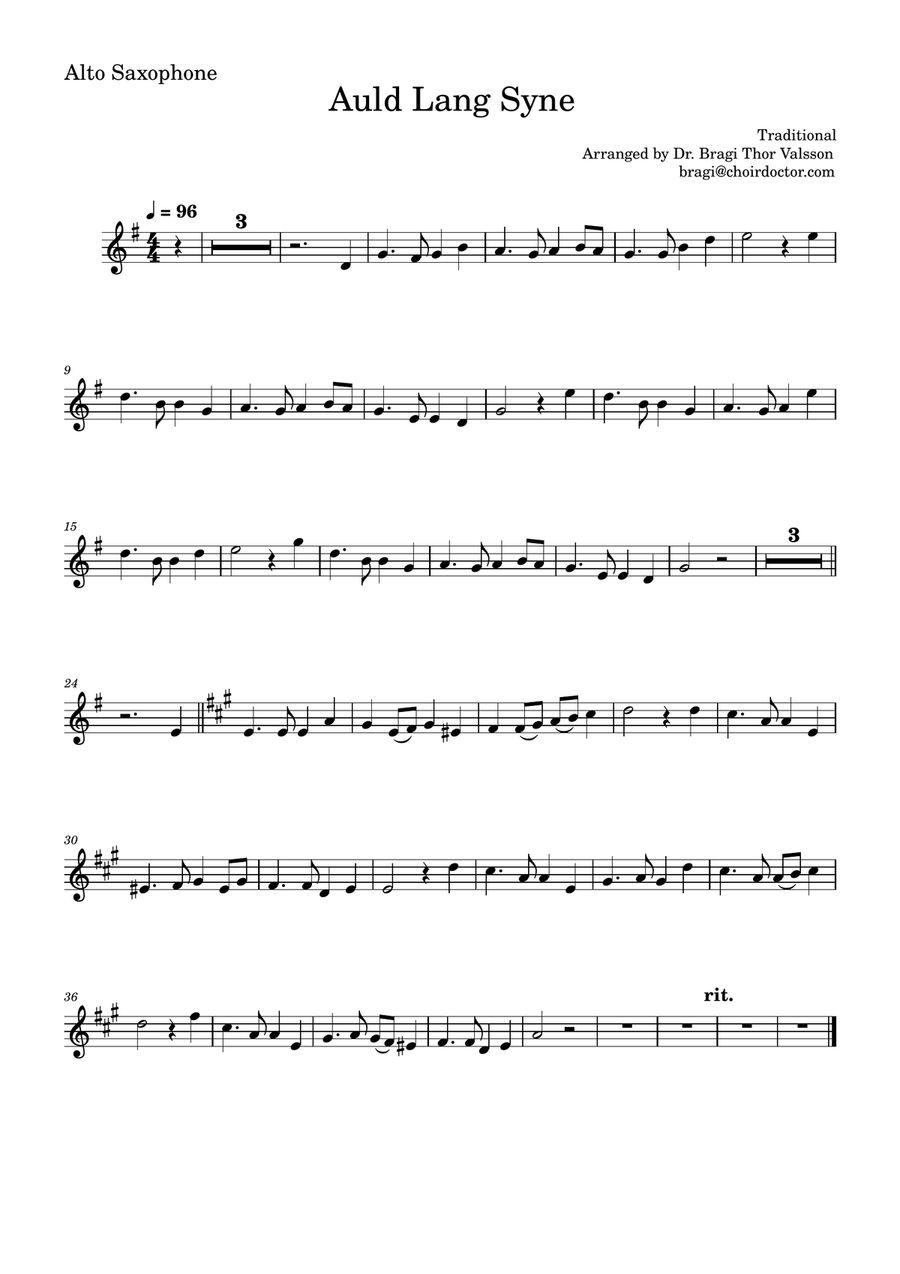 Auld Lang Syne - Alto and Tenor Saxophones with Piano accompaniment Woodwind Duet scores gallery preview page 5