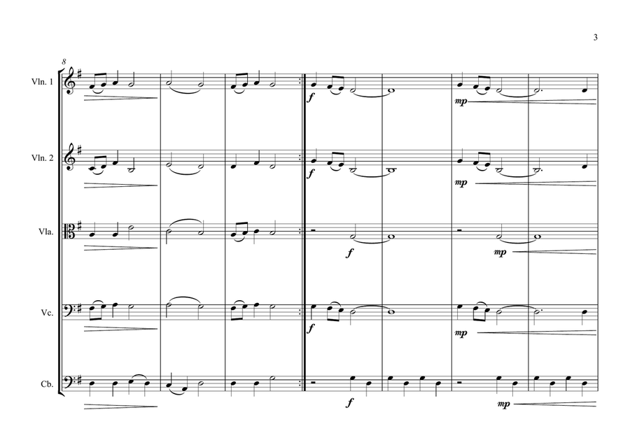 Zambian National Anthem for String Orchestra String Orchestra scores gallery preview page 3