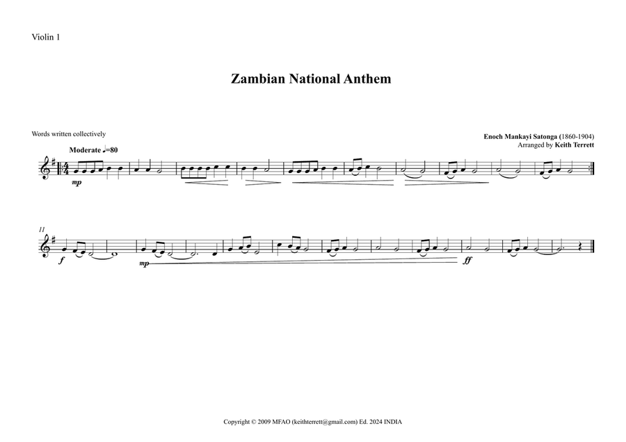 Zambian National Anthem for String Orchestra String Orchestra scores gallery preview page 5