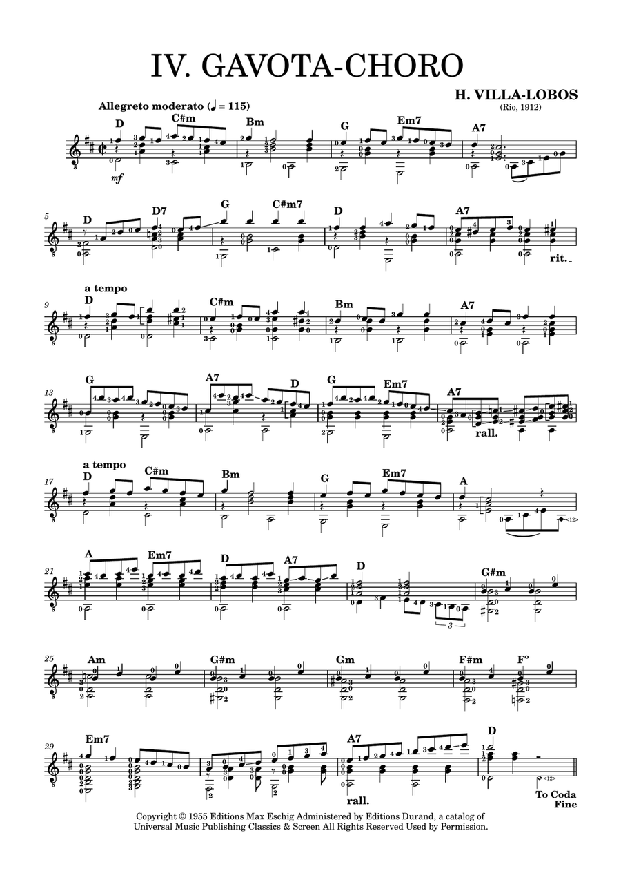 Gavotta-Choro Acoustic Guitar scores gallery preview page 1