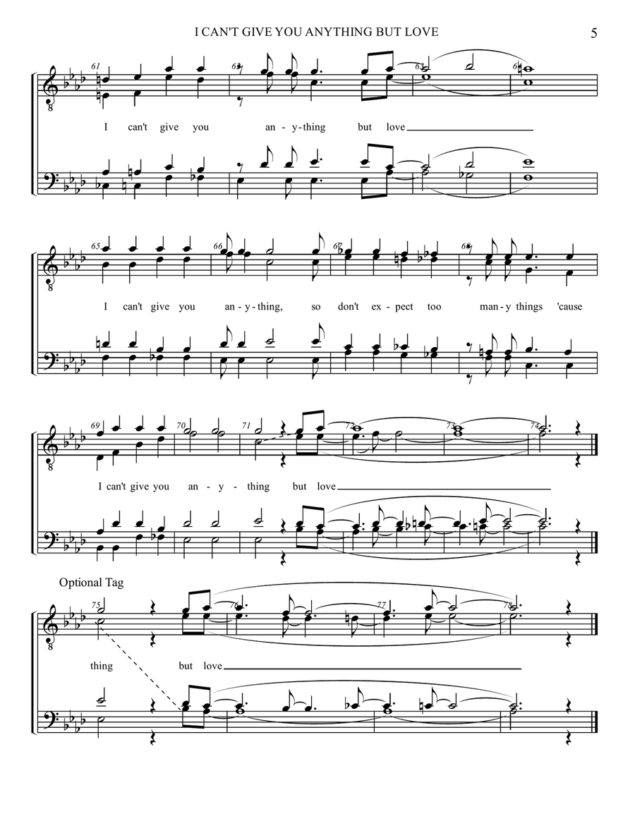 I Can't Give You Anything But Love TTBB scores gallery preview page 6