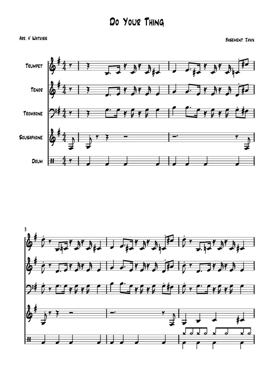 Do Your Thing Do Your Thing Jazz Ensemble scores gallery preview page 1